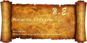 Morariu Elfrida névjegykártya